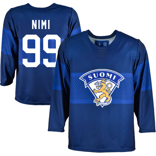 Team Finland Jersey with name and number, Blue Replica