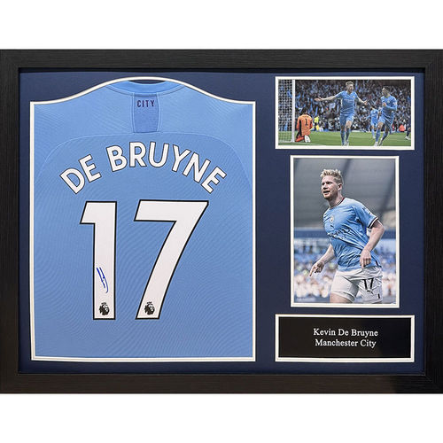 Manchester City FC De Bruyne kehystetty paita nimikirjoituksella
