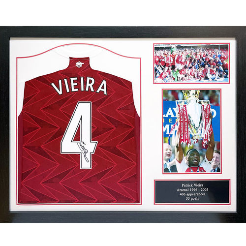 Arsenal FC Vieira kehystetty paita nimikirjoituksella